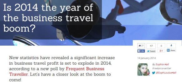 is 2014 the year of the business travel boom